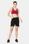 Vstar Cotton Padded Sports Bra - Plum Red — thumbnail 5
